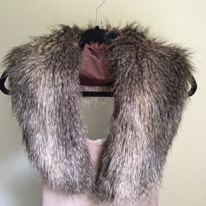 Faux fox fur collar scarf shawl wrap